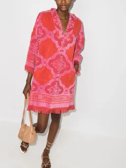 Zimmermann Poppy Fringed Terry Towel Mini Dress Red Pink Size 1 / AU 10 for rent on The Volte - image 1
