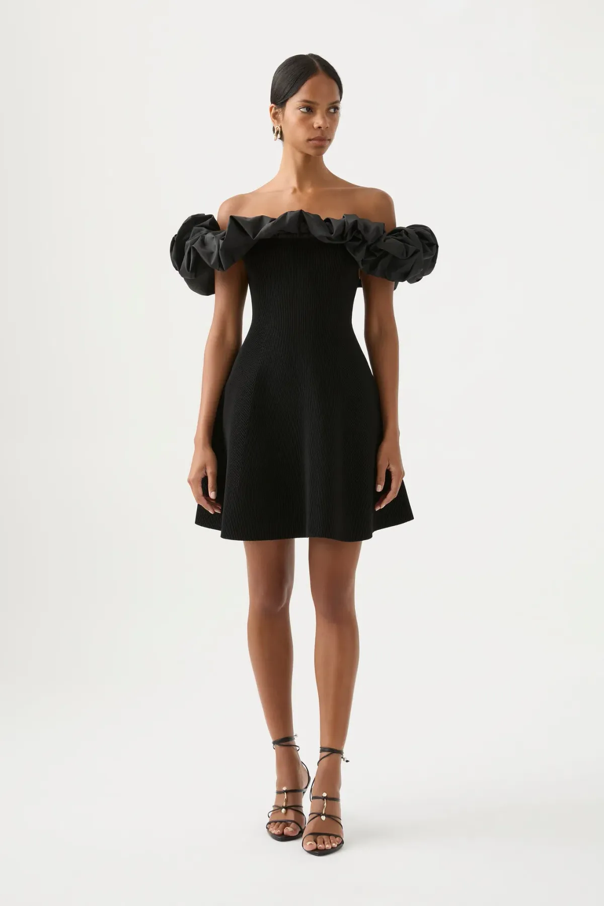 Aje Eldora Mini Dress Black Size 8 for rent on The Volte - main image