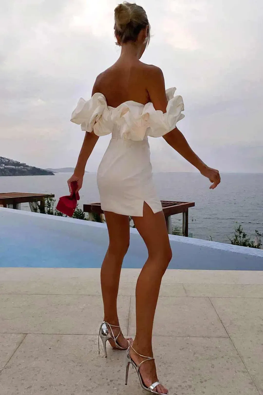 Post Meridiem Meringue Mini Dress Milk Size 8 for rent on The Volte - main image