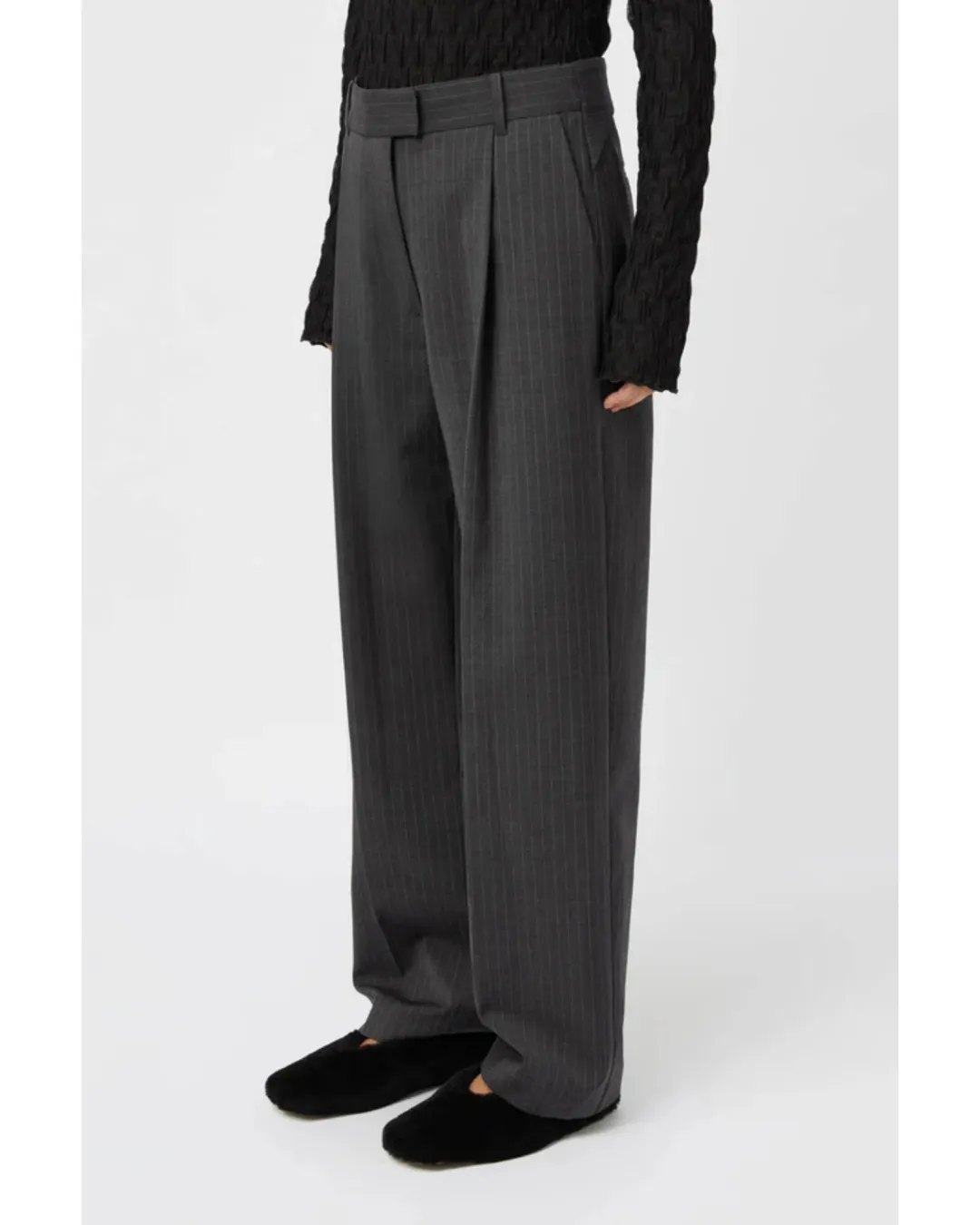 Camilla and Marc Brancusi Blazer and Pant Set Charcoal Pinstripe Size AU 8 for rent on The Volte - main image