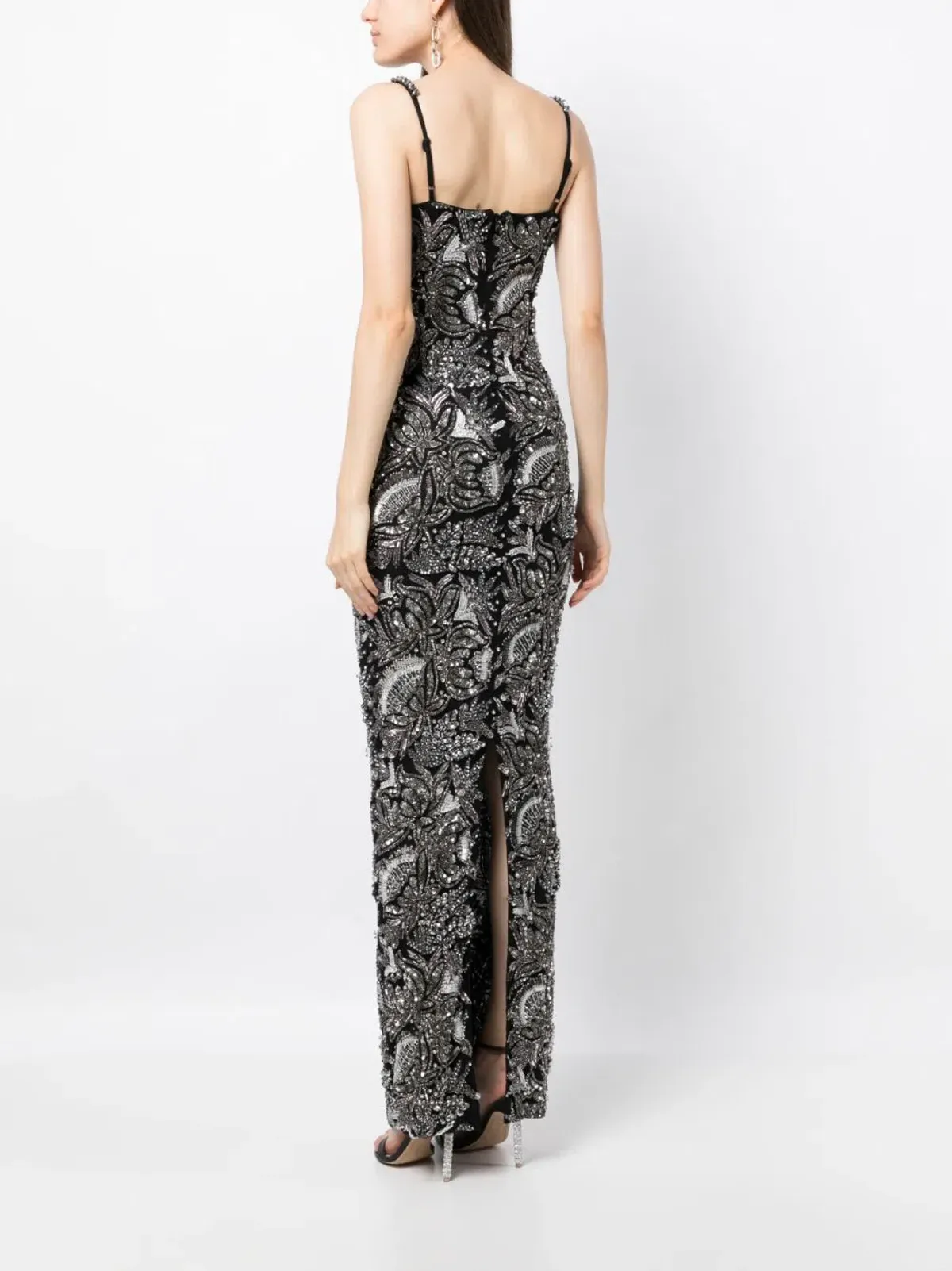 Rachel Gilbert Piper Embellished Gown Black/Silver Size AU 8 - Image 3