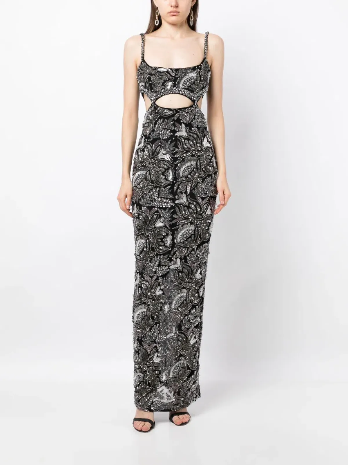 Rachel Gilbert Piper Embellished Gown Black/Silver Size AU 8 - Image 1