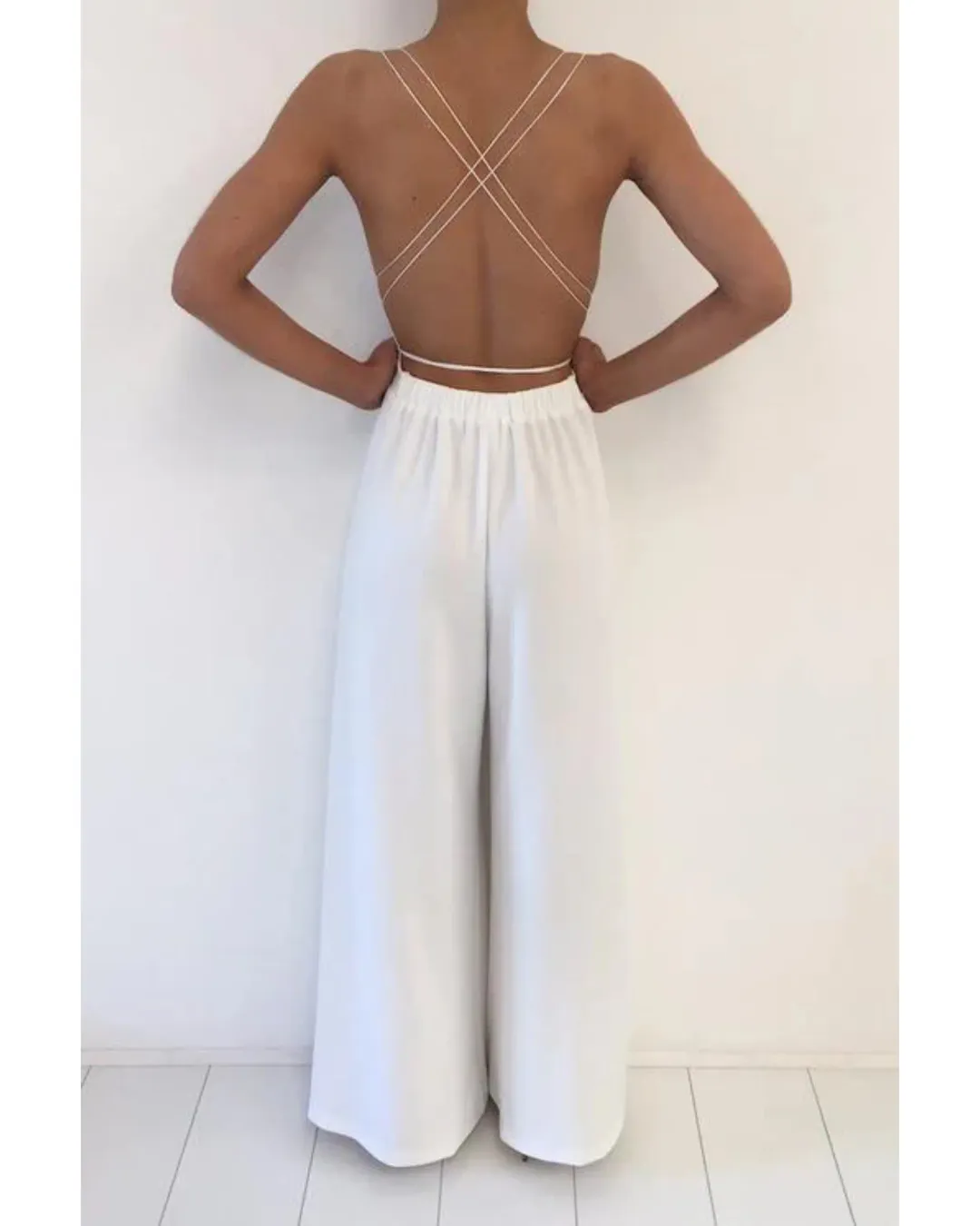 Natalie Rolt Khloe Jumpsuit White Size S / AU 8 for rent on The Volte - main image
