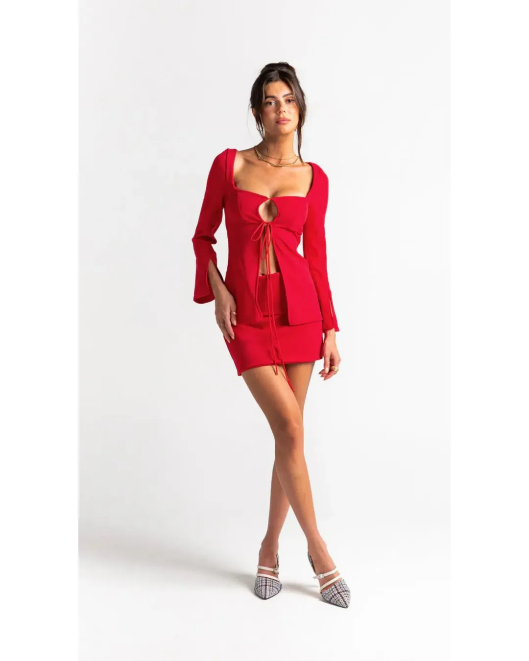 Arcina Ori Selena Set Red Size S / AU 8 for rent on The Volte - main image