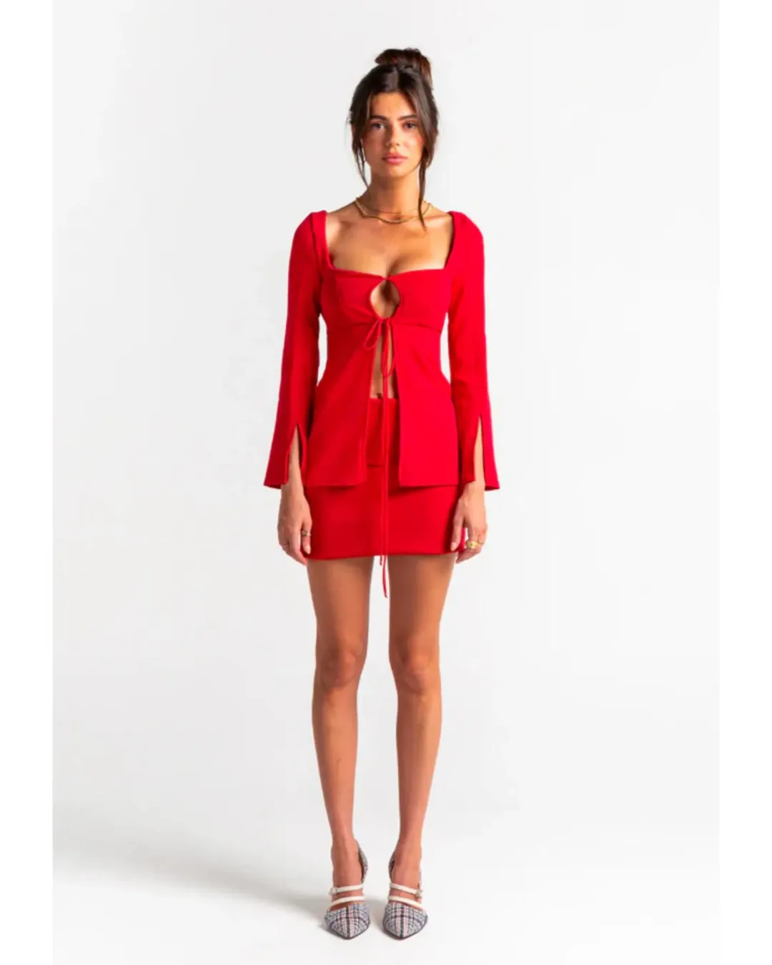 Arcina Ori Selena Set Red Size S / AU 8 for rent on The Volte - main image