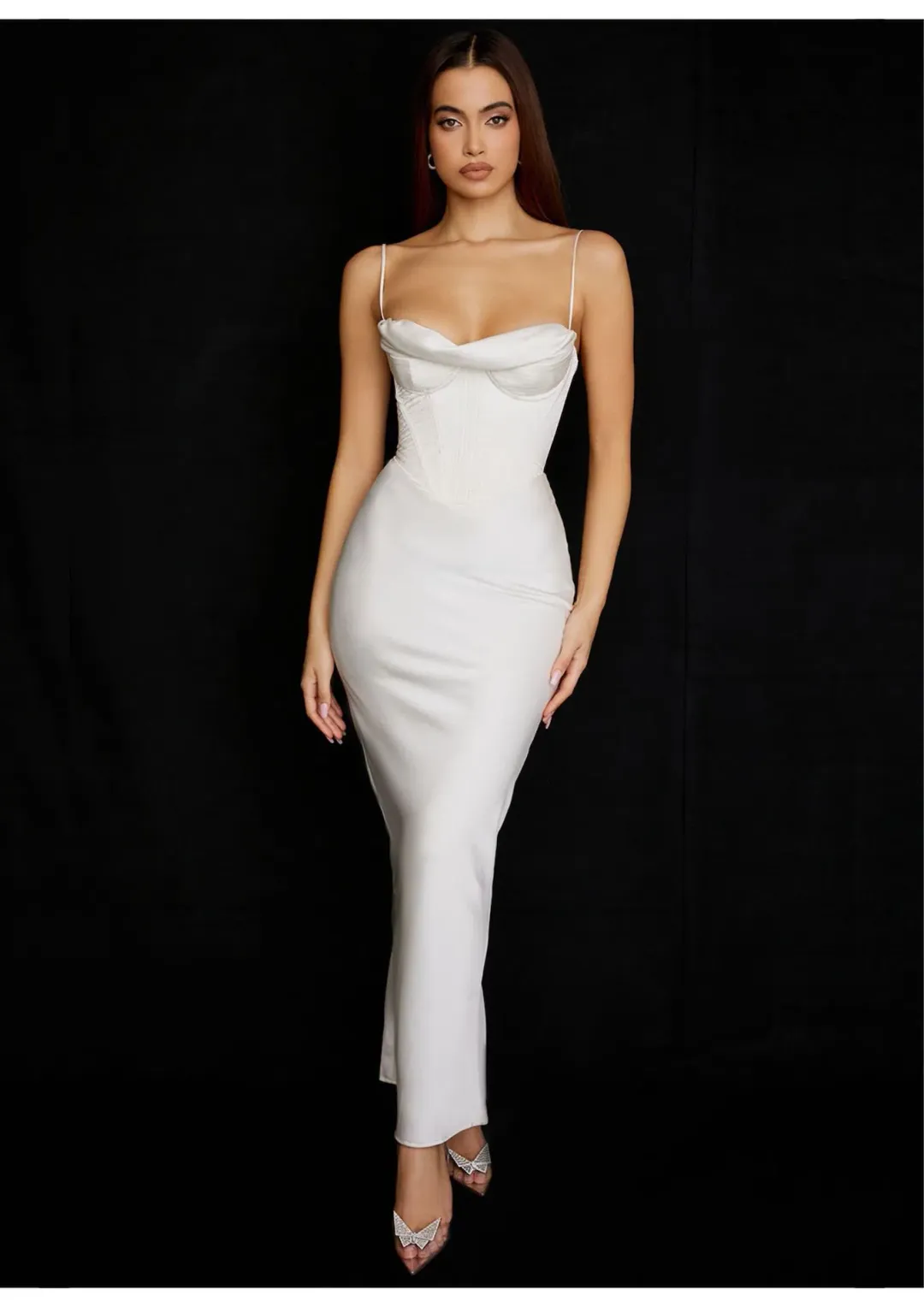 House Of CB Charmaine Corset Maxi Dress Ivory White Size S / AU 8 for rent on The Volte - main image