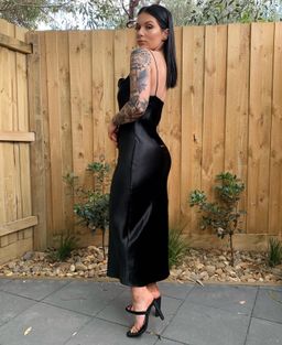 Seed Silk Slip Dress - Black size 8 for rent on The Volte - image 4