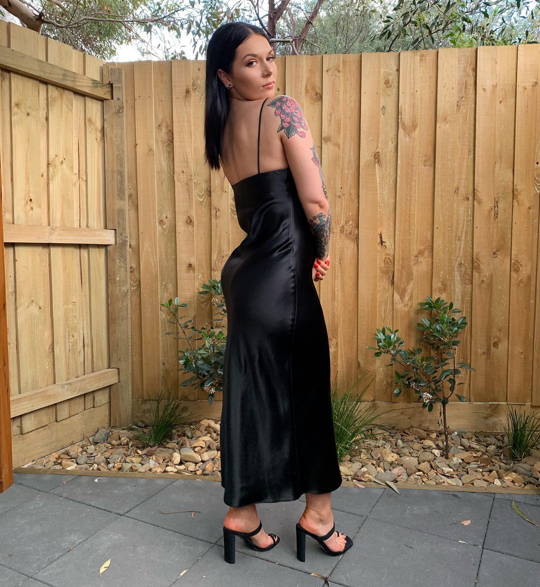 Seed Silk Slip Dress - Black size 8 for rent on The Volte - main image