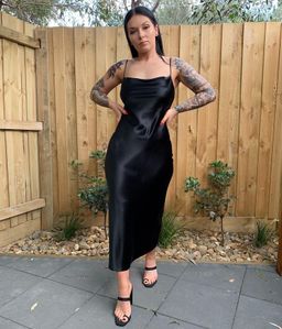 Seed Silk Slip Dress - Black size 8 for rent on The Volte - image 3
