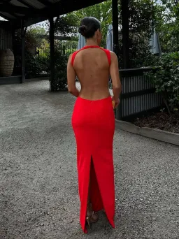 Effie Kats Valencia Gown in Cherry Red Size M / AU 10 for rent on The Volte - image 3
