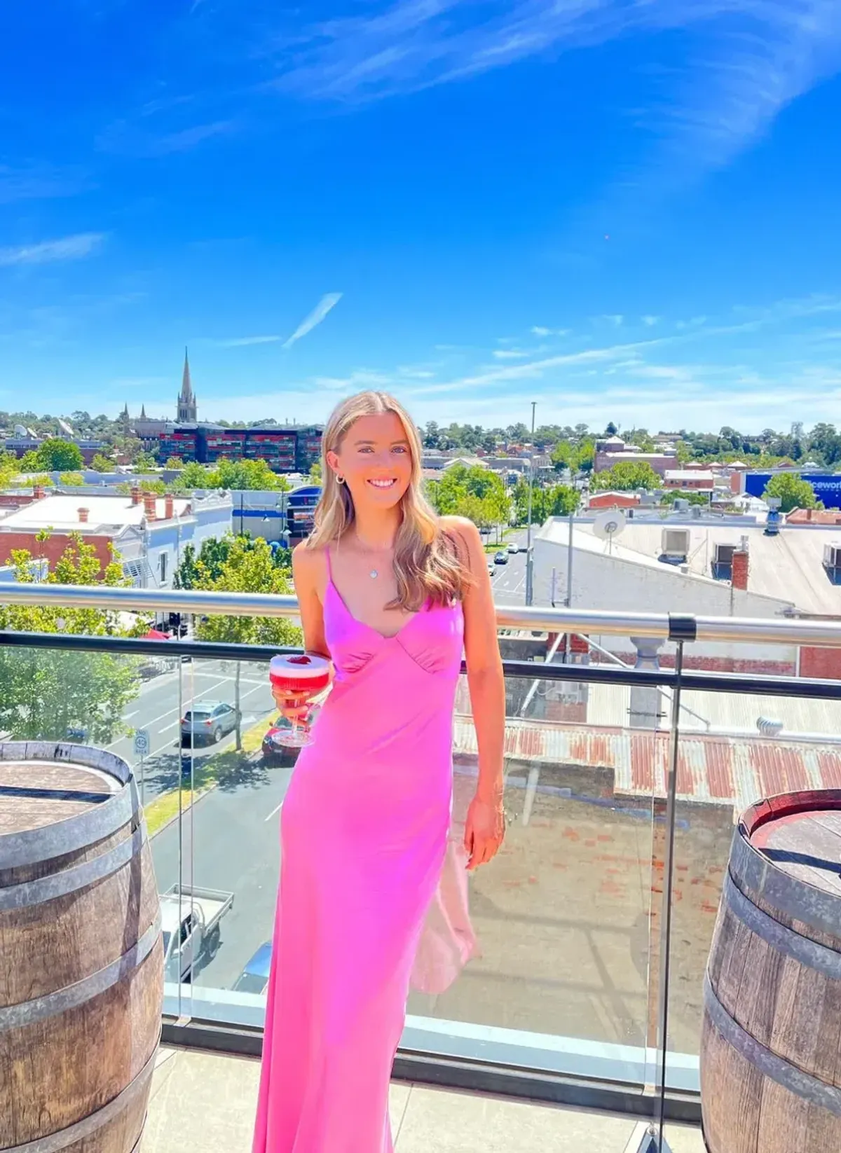 Bec & Bridge Amber V Maxi Dress in Candy Pink Size 6 - Image 3