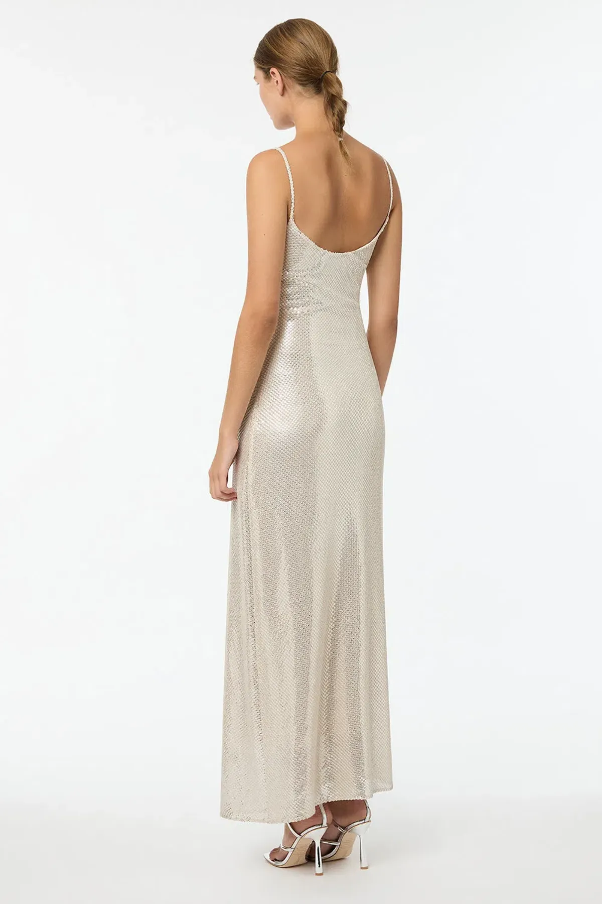 Manning Cartell High Voltage Slip Dress Nude Silver Size 10 - Image 3