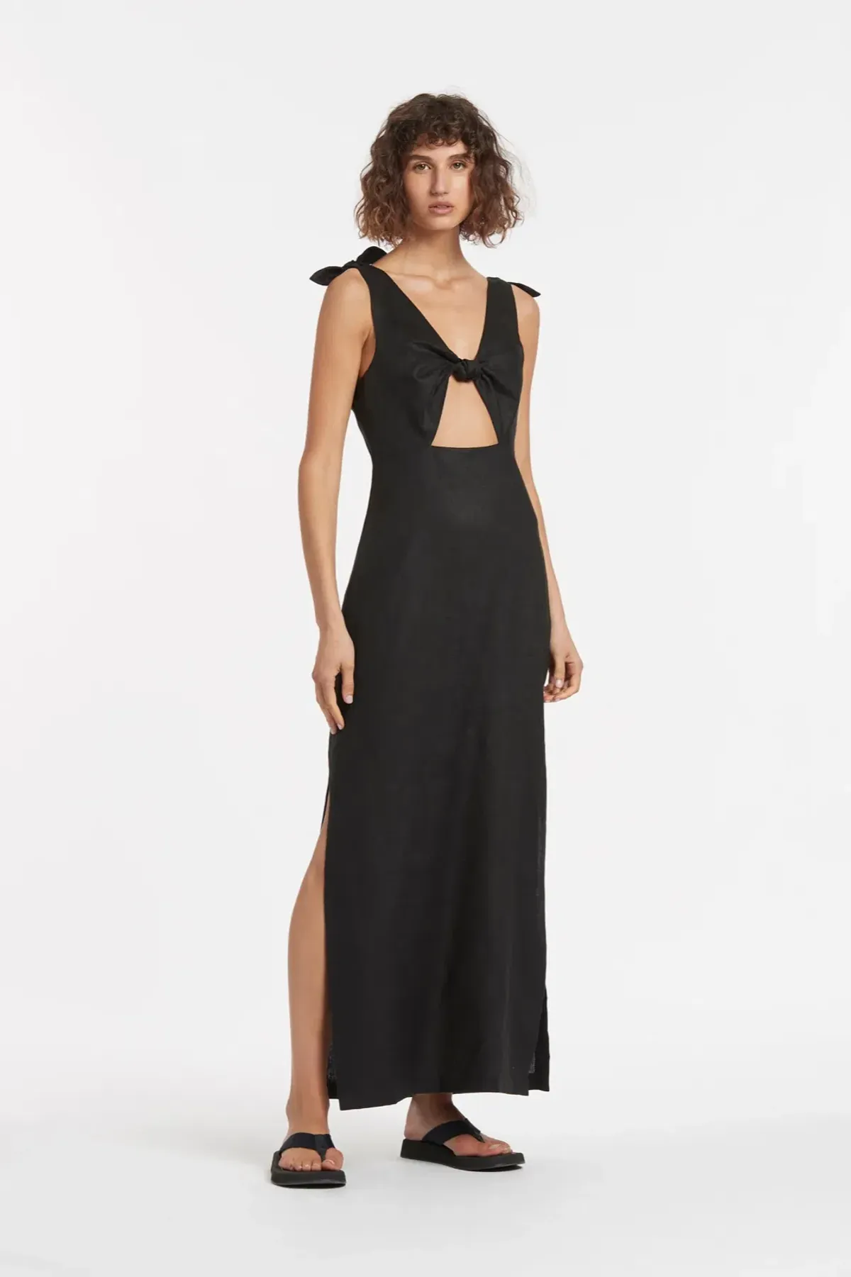 Sir the Label Alexandre Tie Knot Dress Black Size AU 8 - Image 1