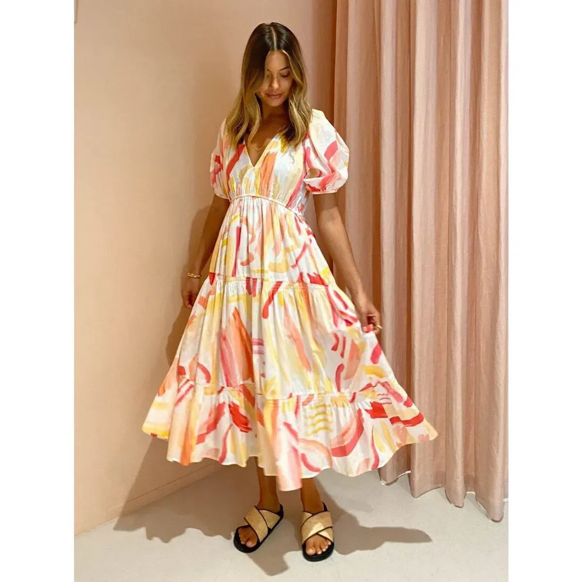 Steele Nakana Midi Dress in Carnival Size S / AU 8 for rent on The Volte - main image