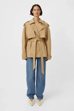 Camilla and Marc Burdock Oversized Trench Jacket in Latte Beige Size XS / AU 6 for rent on The Volte - image 1