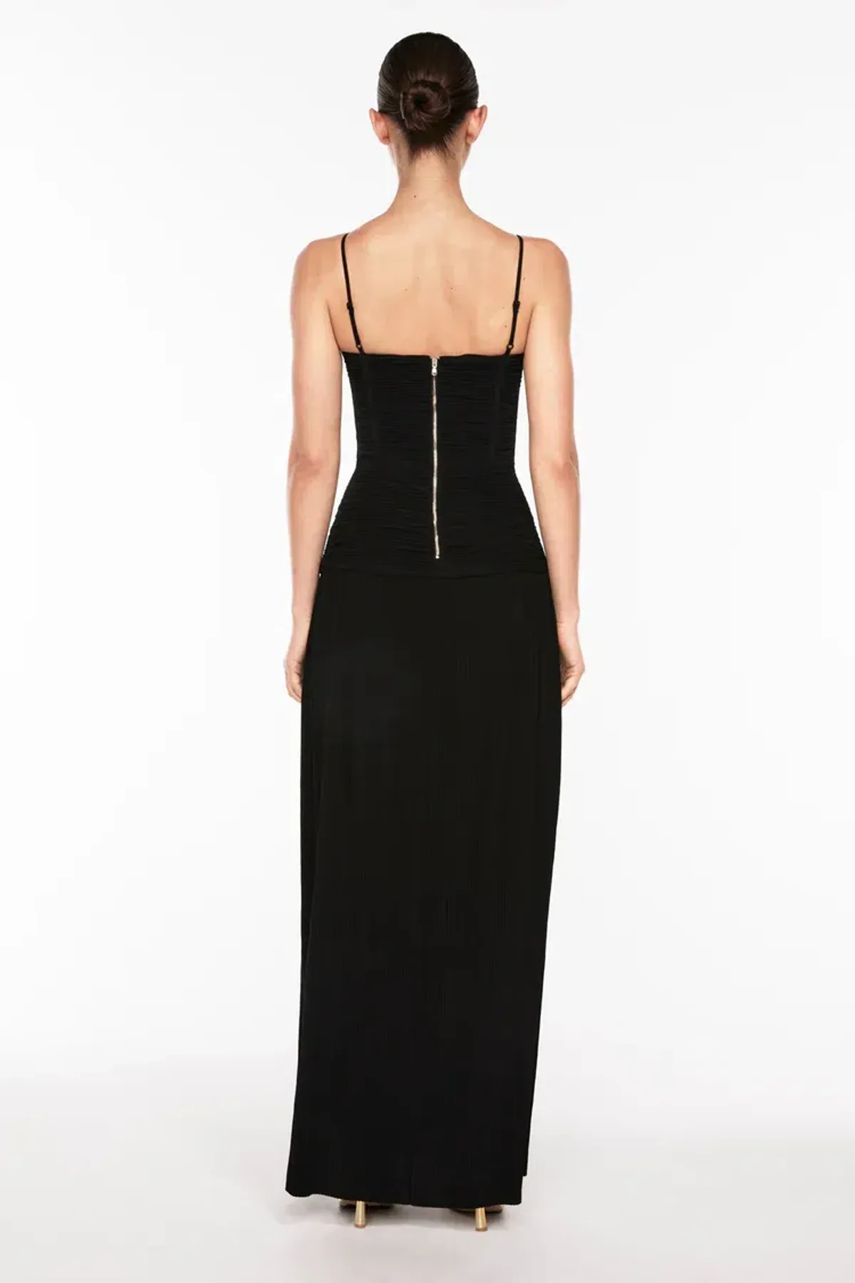 Manning Cartell Double Time Pleat Dress Black Altered Size 10 - Image 3