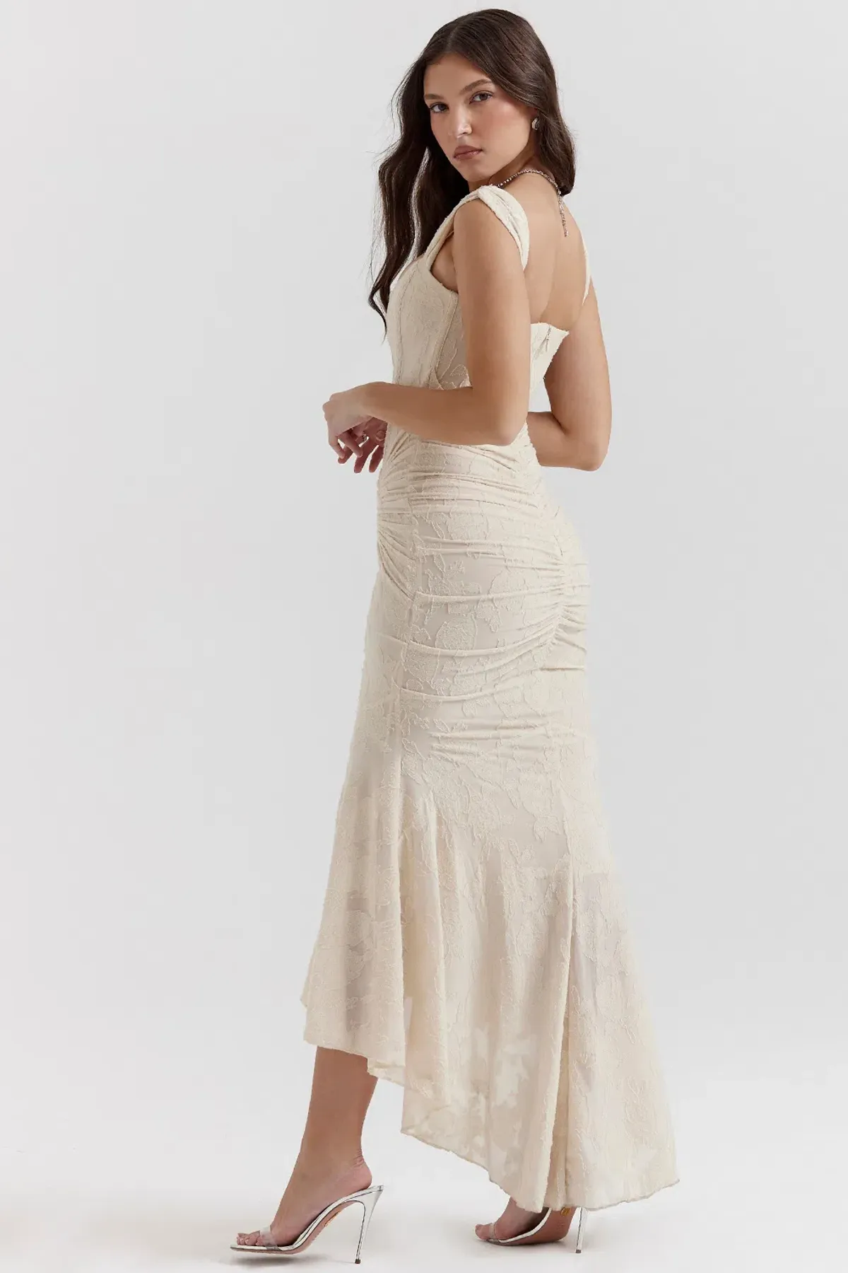House of CB Cesca Floral Maxi Dress Vintage Cream Size XS / AU 6 - Image 2