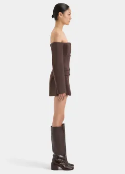 Sir the Label Sandrine Tailored Mini Dress in Chocolate Brown Size 1 / AU 8 for rent on The Volte - image 10