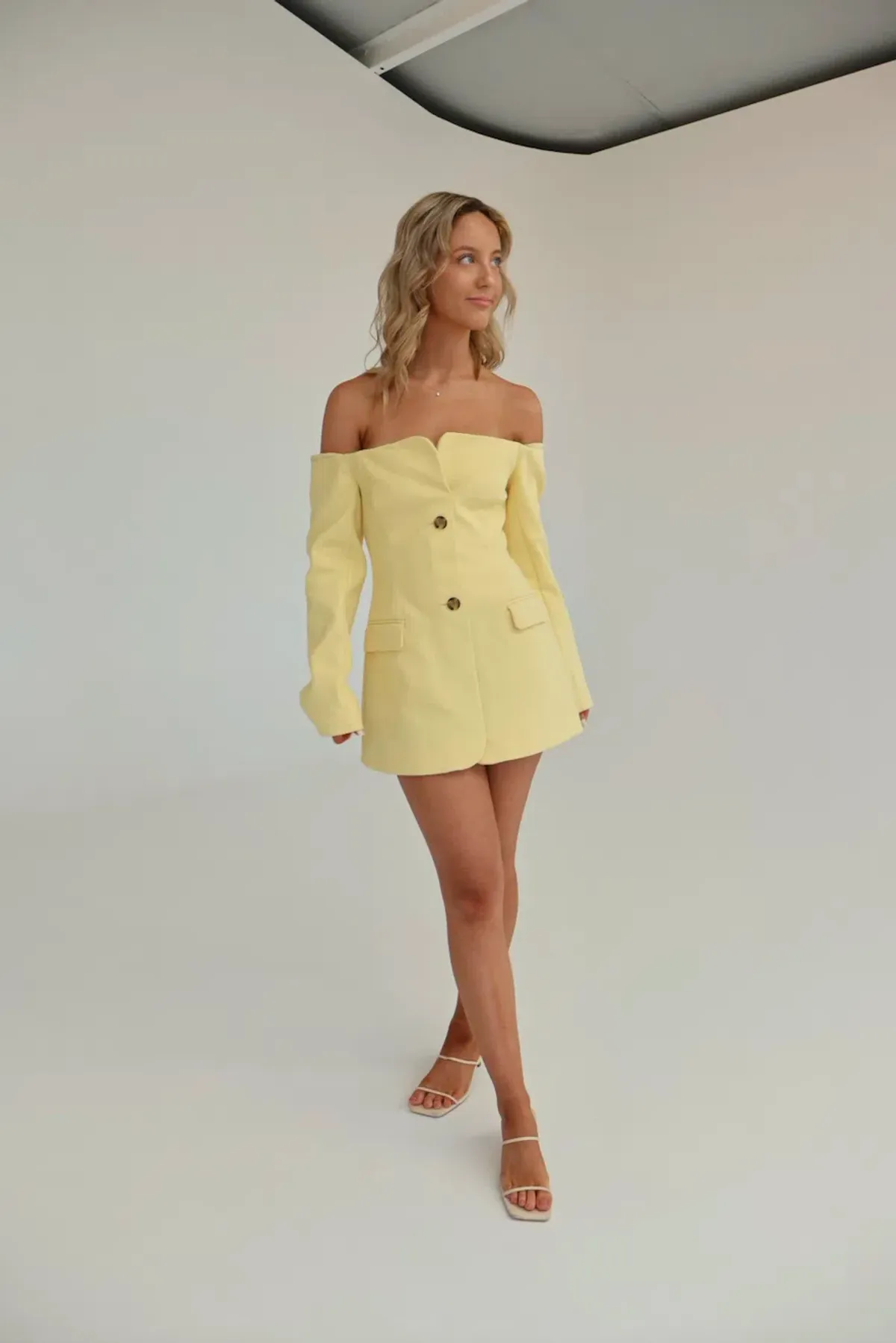Sir the Label Sandrine Tailored Mini Dress in Limone Size 1 / AU 8 for rent on The Volte - main image