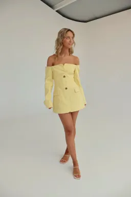 Sir the Label Sandrine Tailored Mini Dress in Limone Size 1 / AU 8 for rent on The Volte - image 1