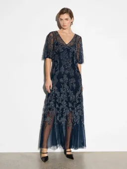 Moss and Spy Desiree Evening Dress Navy Size 8 for rent on The Volte - image 1