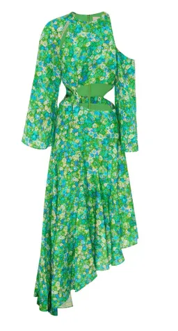 Alemais Cassandra Cut Out Midi Dress Turquoise Floral Size 10 AU for rent on The Volte - image 5