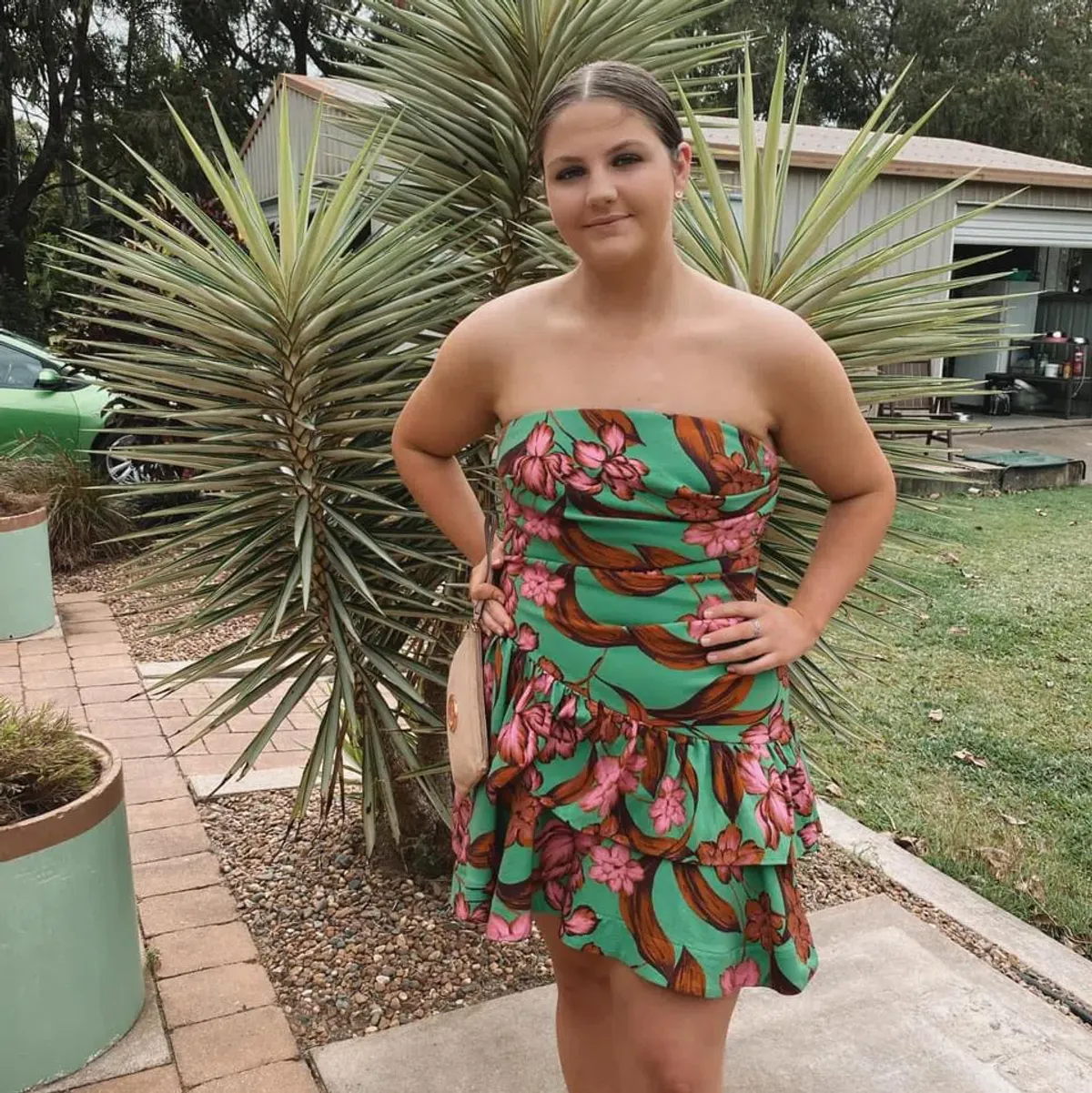Sheike Strapless Mini Dress Floral Size 16 - Image 1