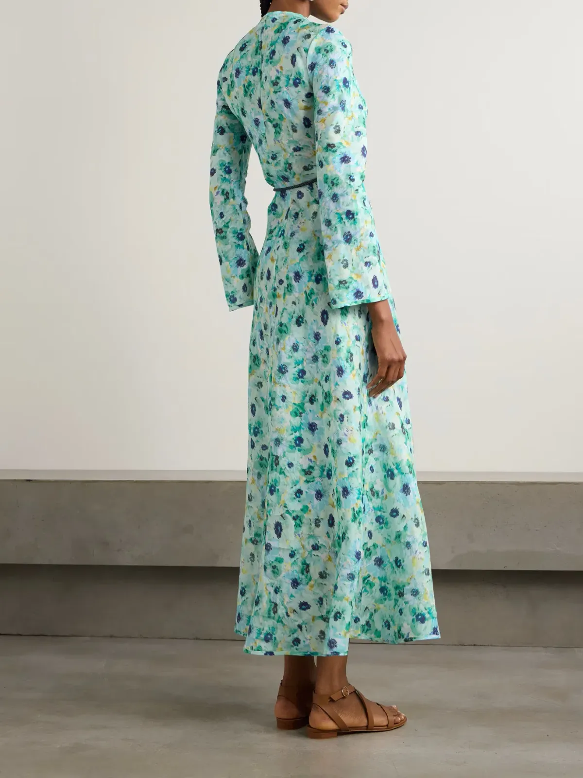 Zimmermann Lightburst Bias Long Dress in Aqua Floral Size 2 / AU 12 - Image 2
