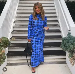 Suboo Shibori Long Sleeve Ruched Maxi Dress Blue Size M (AU 10) for rent on The Volte - image 4