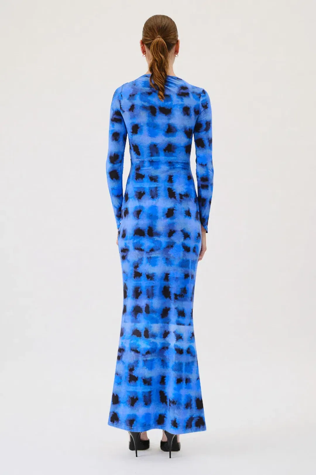 Suboo Shibori Long Sleeve Ruched Maxi Dress Blue Size M (AU 10) for rent on The Volte - main image