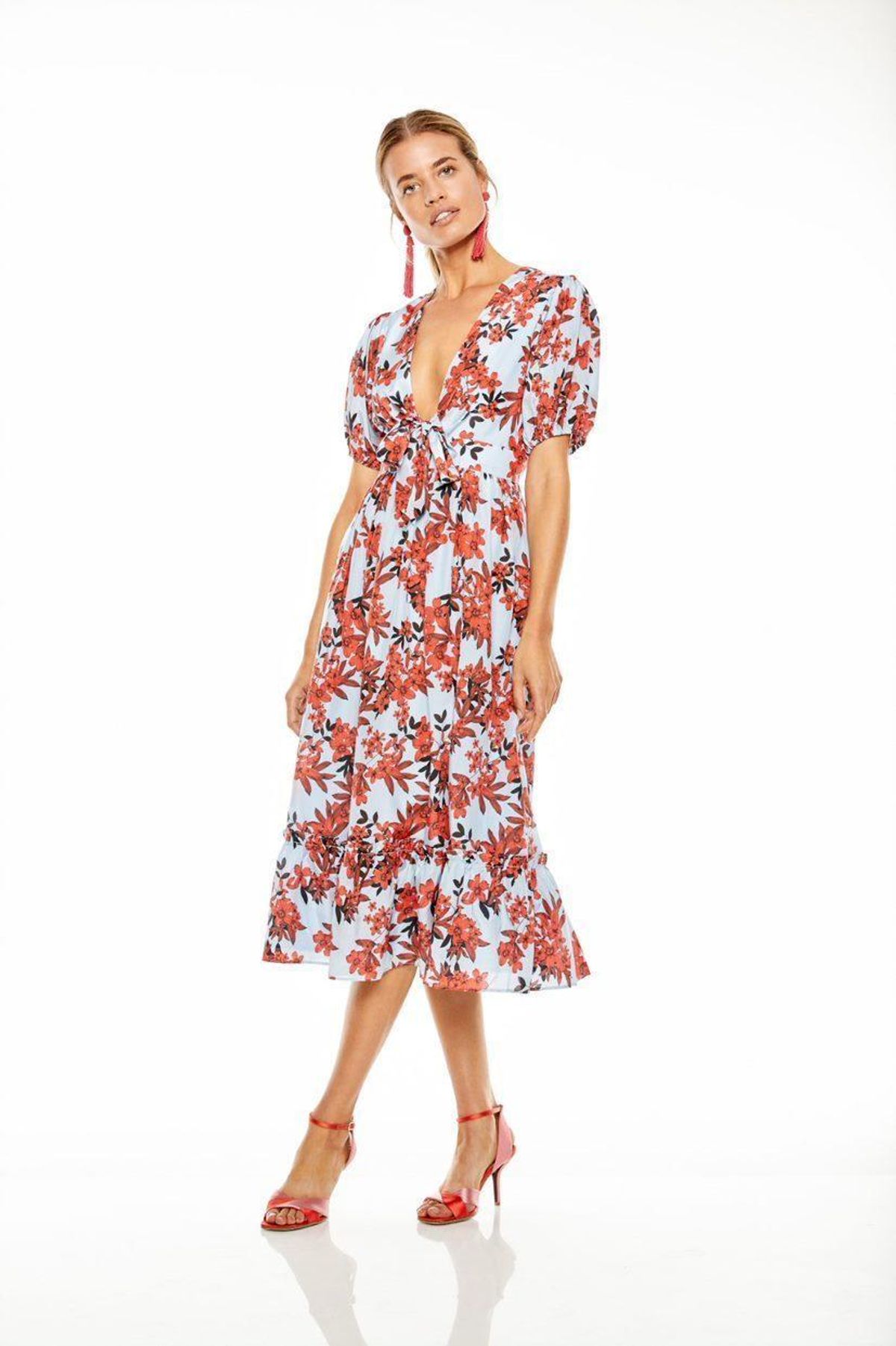 Talulah Red Sea Midi Dress 10 for rent on The Volte - main image