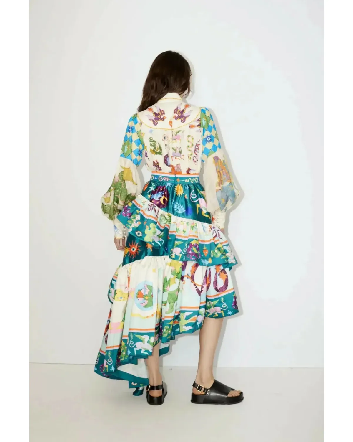 Alemais Lou Ballon Shirt and Guardian Tiered Ruffle Skirt Multi Size 14 - Image 4