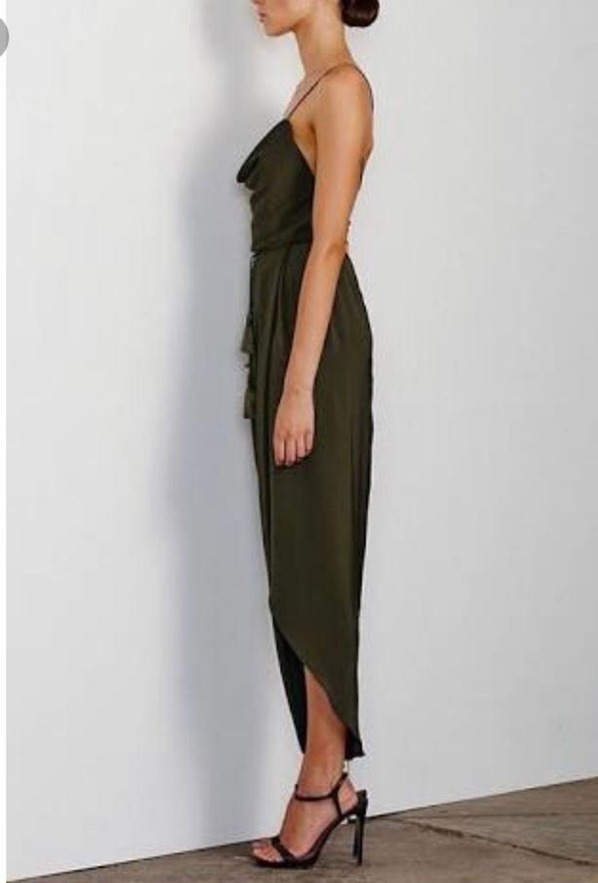 Shona Joy Leticia Lace up Cowl Khaki Size 10 - Image 3