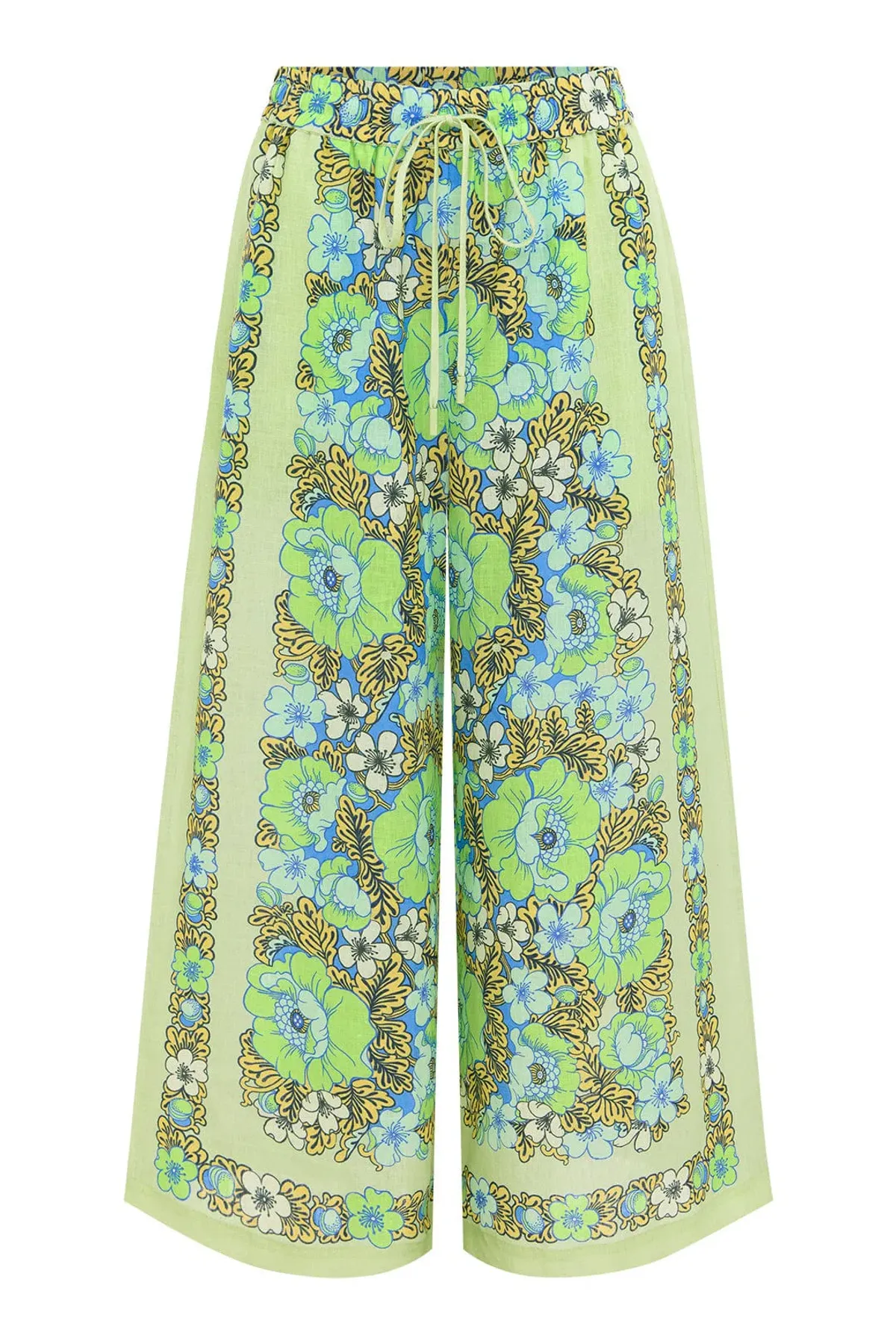 Alemais Velma Oversized Linen Shirt and Pants Set Green Floral Size AU 16 - Image 7