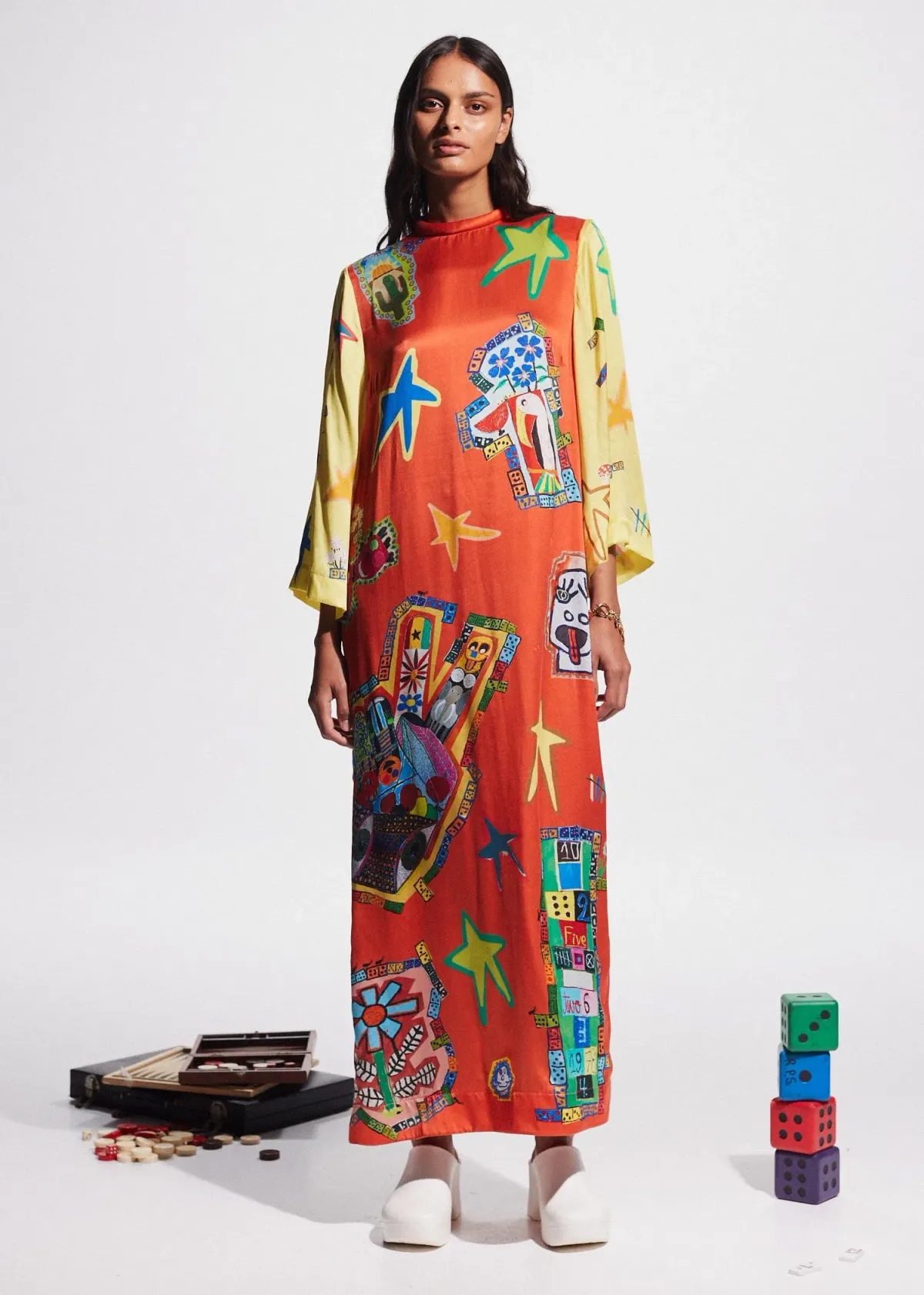 Alemais Players Midi Dress Multi Size AU 14 - Image 1