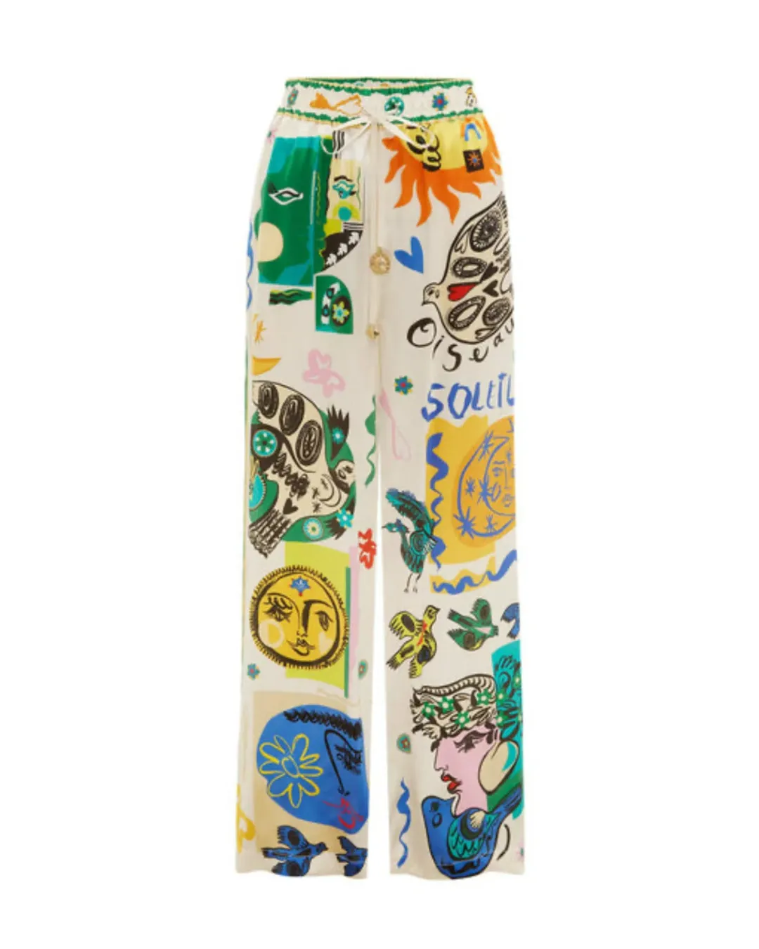 Alemais Soleil SIlk Shirt and Pant Set Print Size AU 14 for rent on The Volte - main image
