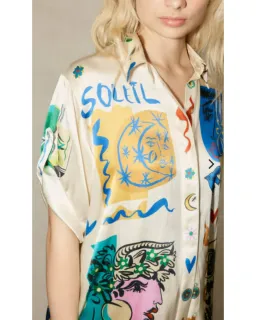 Alemais Soleil SIlk Shirt and Pant Set Print Size AU 14 for rent on The Volte - image 3