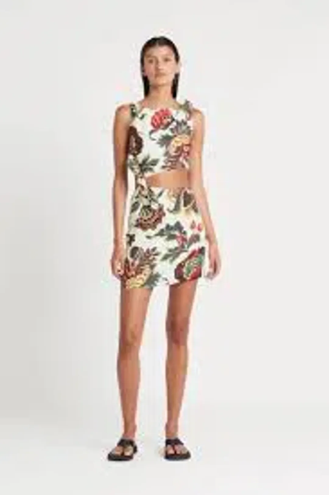 Sir the Label Ambroise Knot Mini Dress Print Size 0 for rent on The Volte - main image