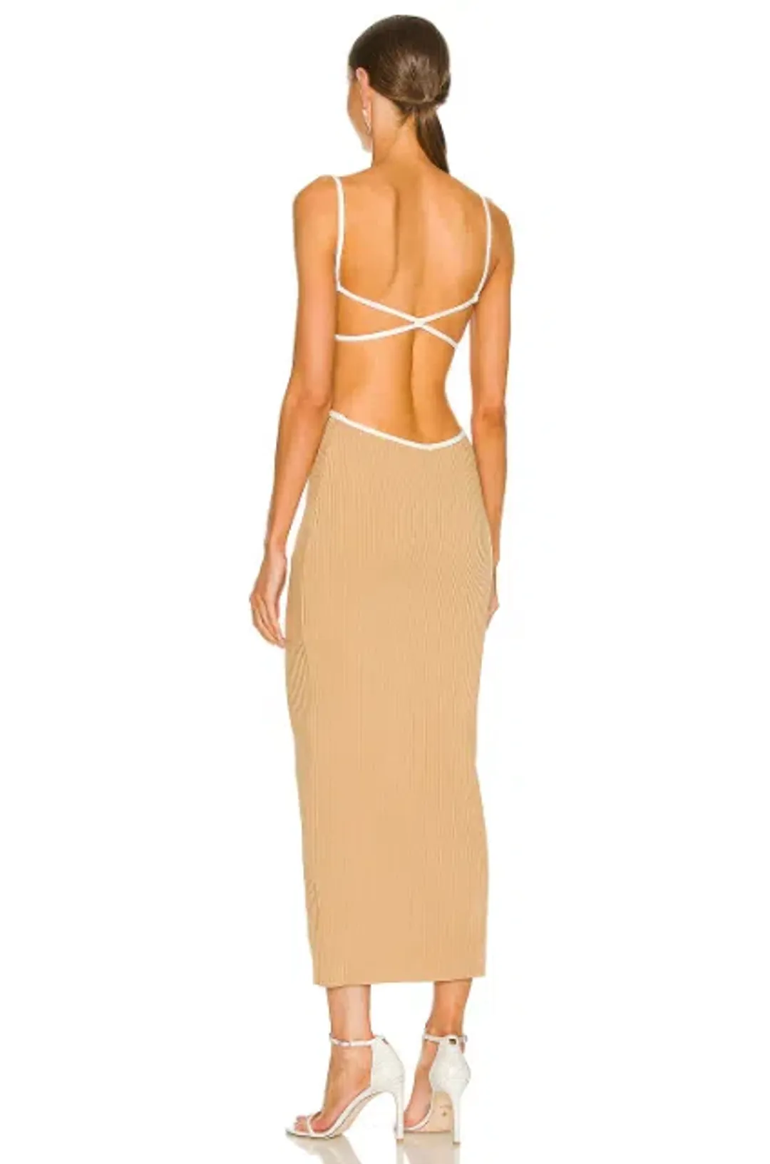 Bec & Bridge Coyote Midi Dress in Camel Size 6 for rent on The Volte - main image