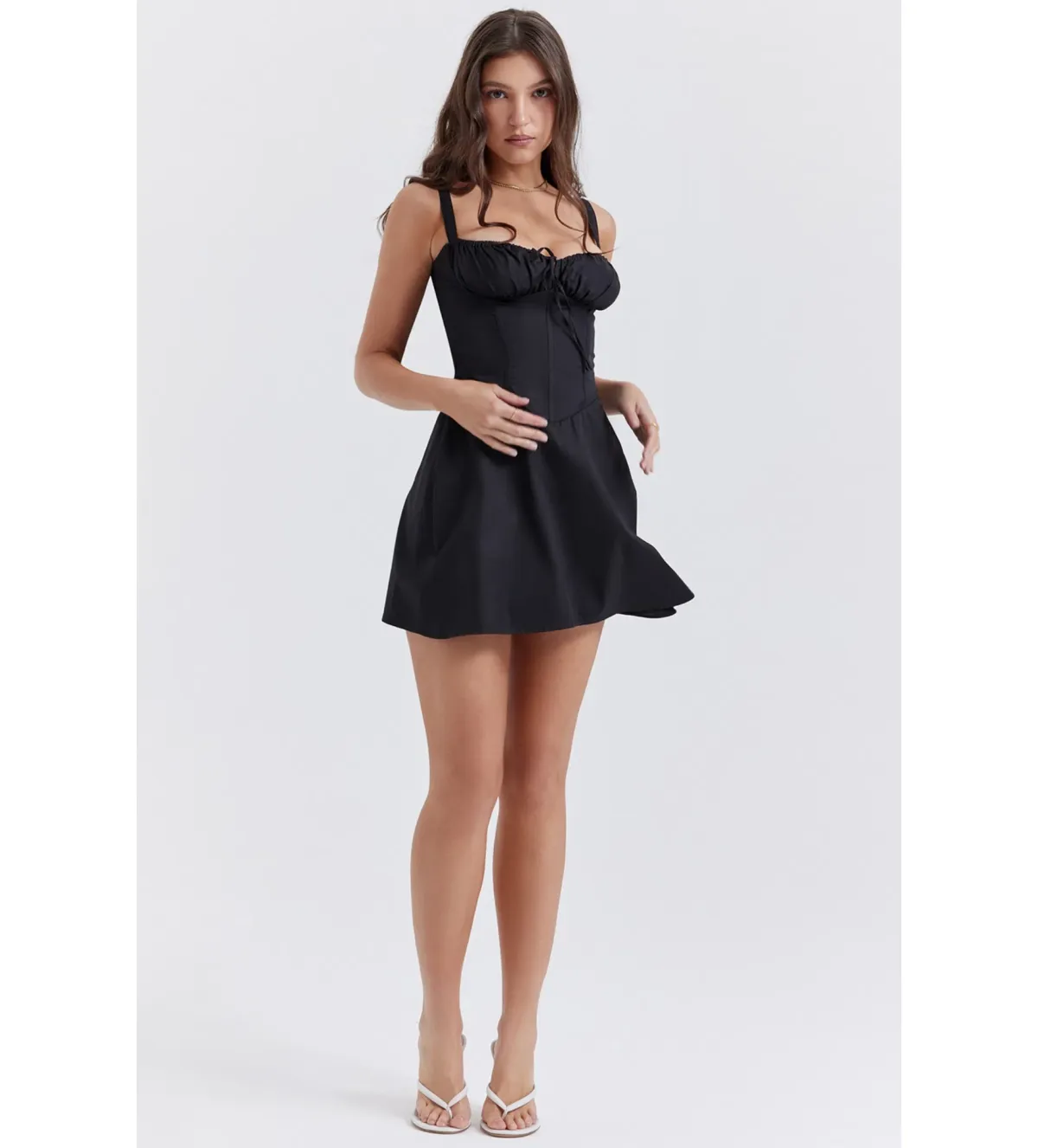 House of CB Carlotta Black Corset Mini Dress Black Size 6 - Image 1