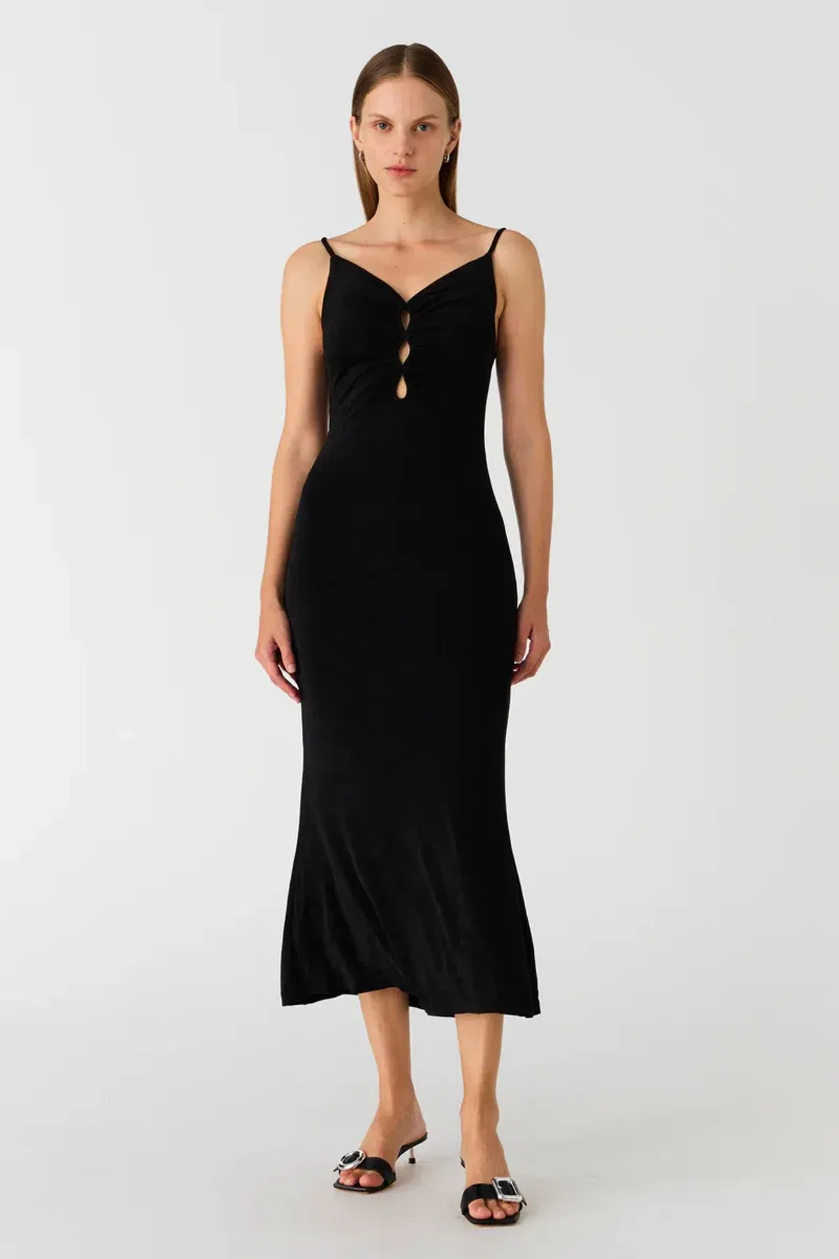 Misha Cambria Slinky Jersey Dress Black Size 10 - Image 1