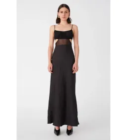 Misha Rebecca Satin Maxi Dress Black Size 10 for rent on The Volte - image 1