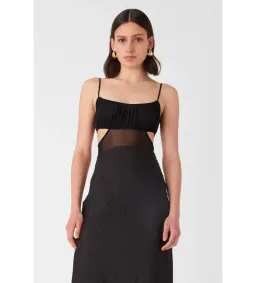 Misha Rebecca Satin Maxi Dress Black Size 10 for rent on The Volte - image 2