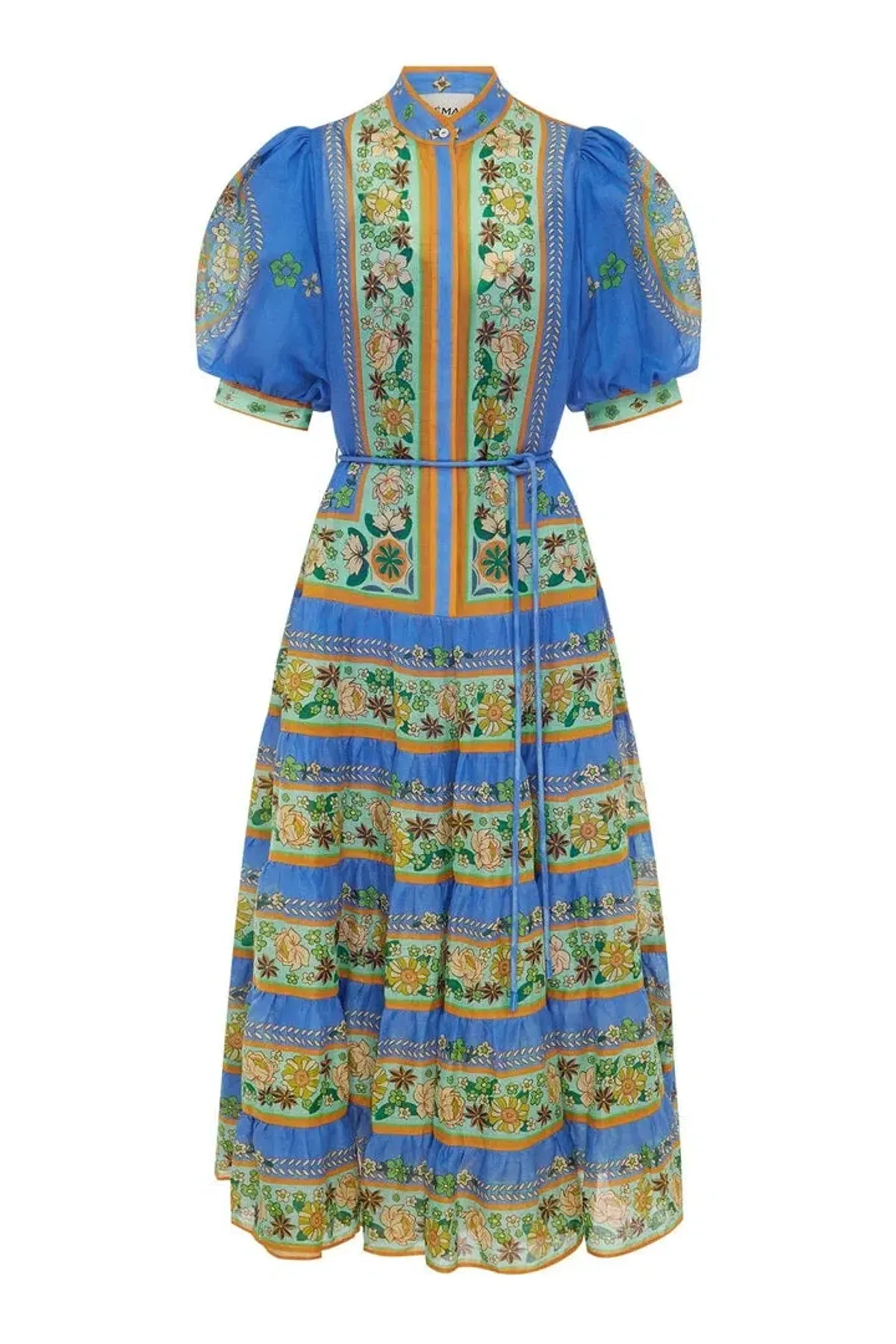 Alemais Linda Tiered Midi Dress Multi Size AU 14 - Image 4