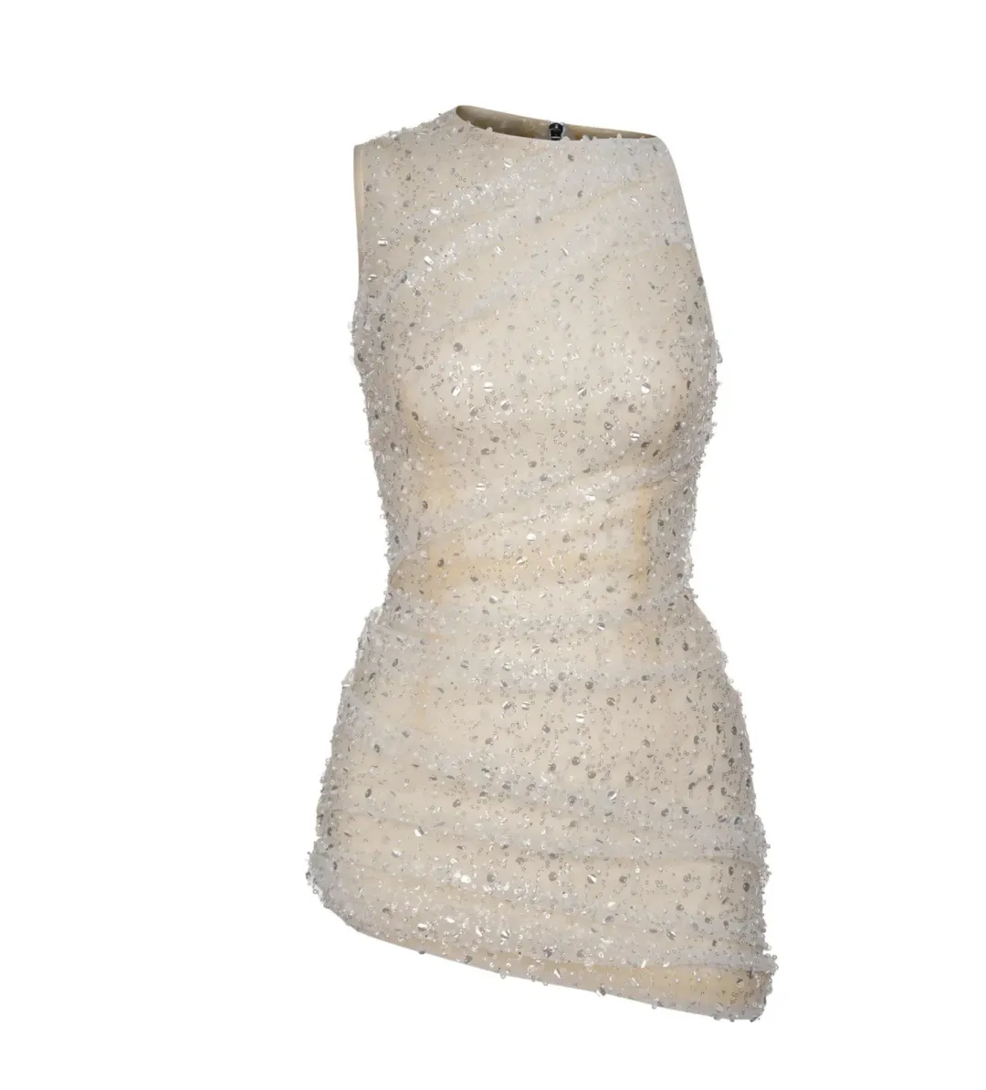 Lassy Mesh Sequin Mini Dress Cream Size AU 6 for rent on The Volte - main image