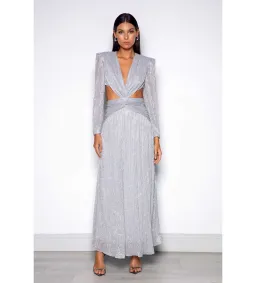 Elle Zeitoune Scarlett Dress Silver Size 12 for rent on The Volte - image 1