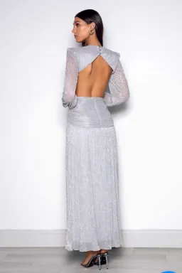 Elle Zeitoune Scarlett Dress Silver Size 12 for rent on The Volte - image 2