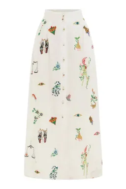 Alemais Atticus Embroidered Shirt and Skirt Set Cream Multi Size 12 for rent on The Volte - image 6