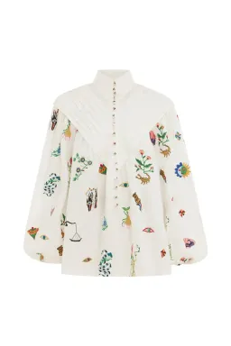 Alemais Atticus Embroidered Shirt and Skirt Set Cream Multi Size 12 for rent on The Volte - image 5