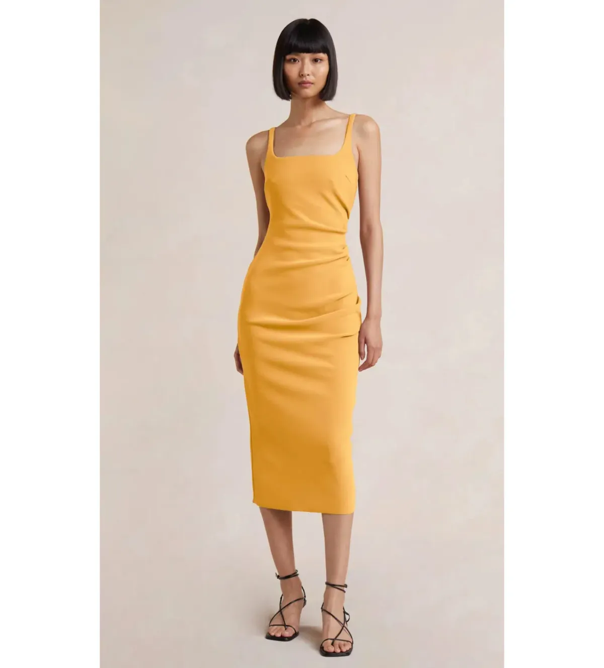 Bec & Bridge Karina Tuck Midi Dress Mango Size 10 - Image 1